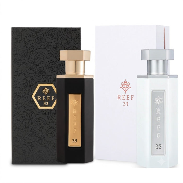 Reef 33 Black 100 ml EDP Unisex + 33 White 100 ml EDP Women Bundle Offer
