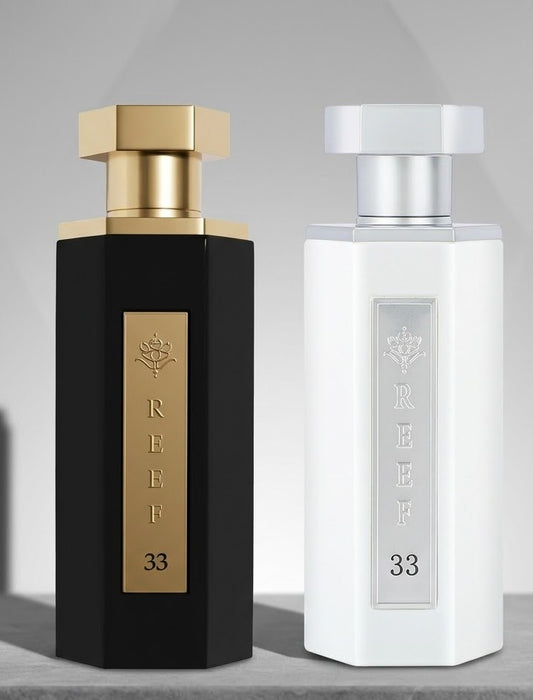 Reef 33 Black 100 ml EDP Unisex + 33 White 100 ml EDP Women Bundle Offer