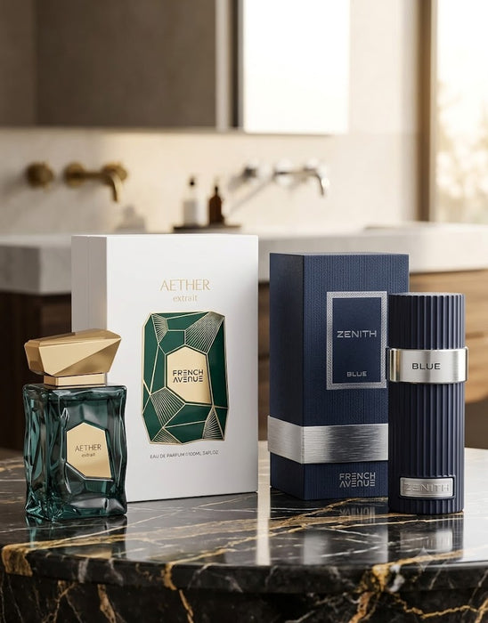 French Avenue Aether 100 ml Extrait De Parfum Women + Zenith Blue 100 ml EDP Unisex Bundle Offer