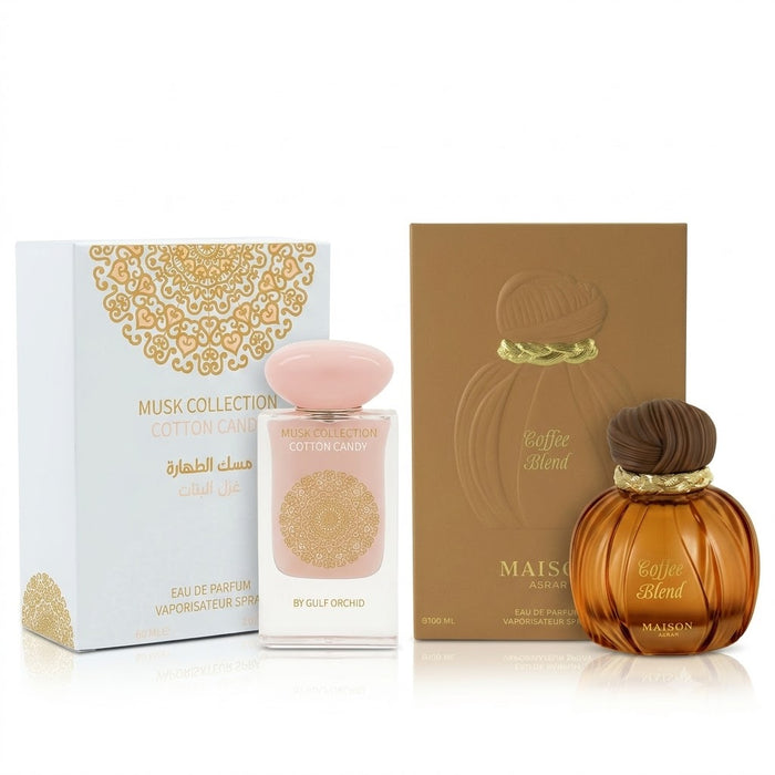 Gulf Orchid Cotton Candy Musk 60 ml EDP Unisex + Maison Asrar Coffee Blend 100 ml EDP Unisex Bundle Offer