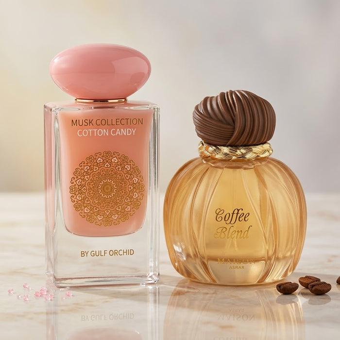 Gulf Orchid Cotton Candy Musk 60 ml EDP Unisex + Maison Asrar Coffee Blend 100 ml EDP Unisex Bundle Offer
