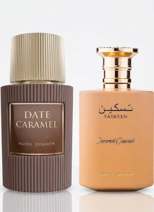 Paris Corner Date Caramel 100 ml EDP Unisex + Taskeen Caramel Cascade 100 ml EDP Unisex Bundle Offer