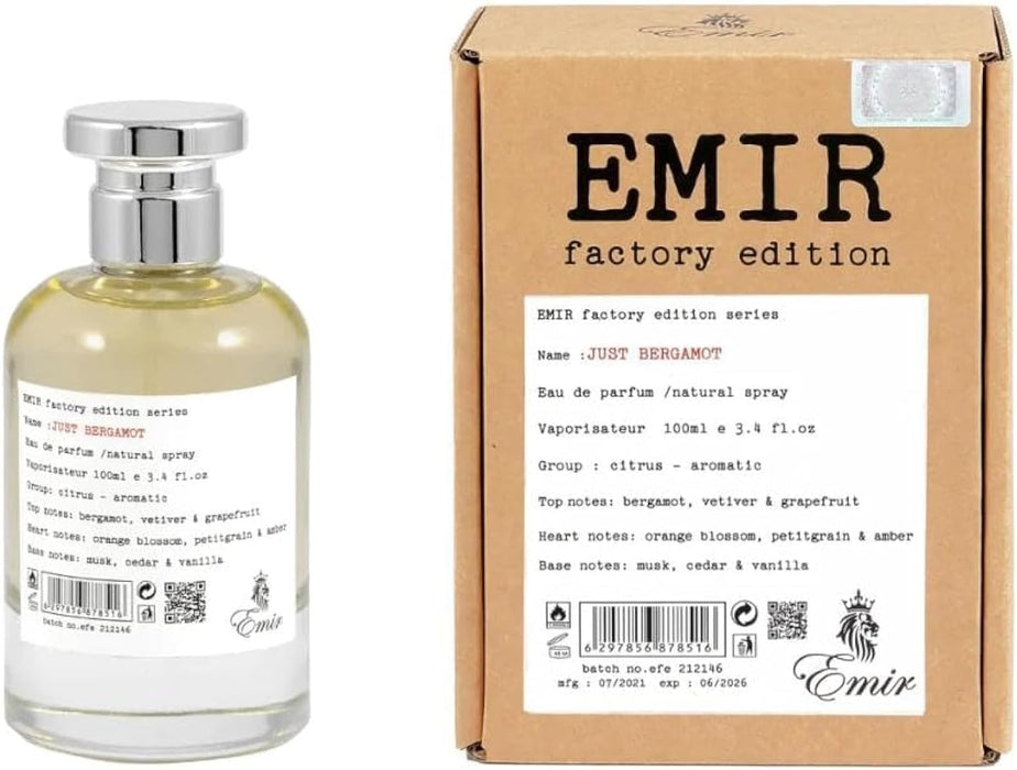 Emir Factory Edition Just Bergamot By Paris Corner 100 ml EDP Unisex + Factory Edition Rich Santal By Paris Corner 100 ml EDP Unisex Bundle Offer