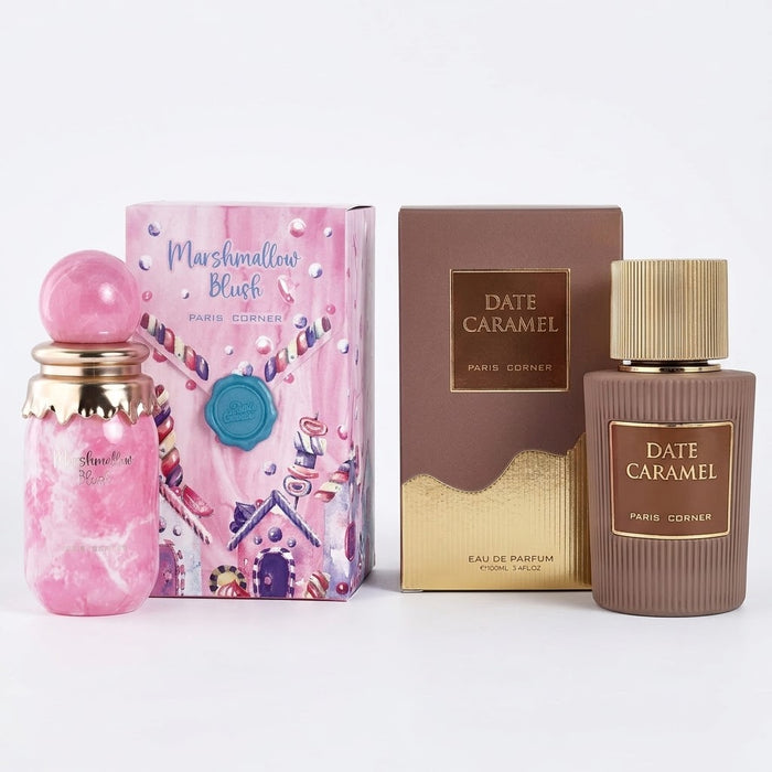 Paris Corner Marshmallow Blush 100 ml EDP Unisex + Date Caramel 100 ml EDP Unisex Bundle Offer
