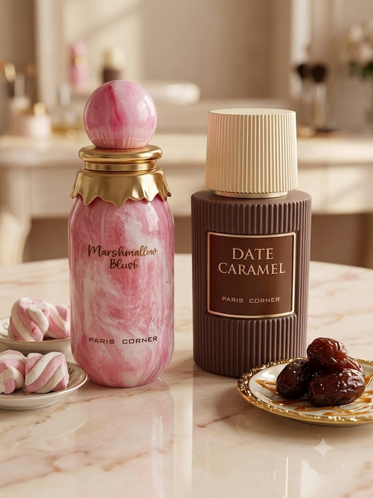 Paris Corner Marshmallow Blush 100 ml EDP Unisex + Date Caramel 100 ml EDP Unisex Bundle Offer