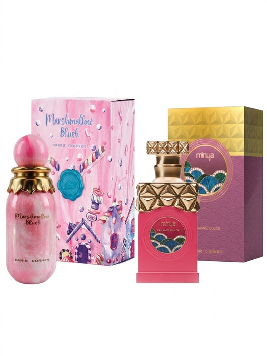 Paris Corner Marshmallow Blush 100 ml EDP Unisex + Minya Caramel Dulce 100 ml EDP Women Bundle Offer
