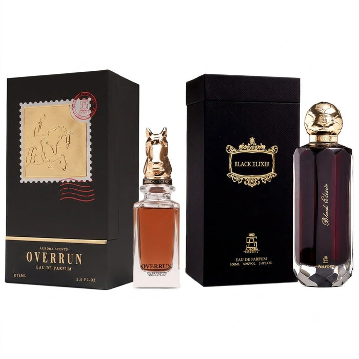 Aurora Equestrian Collection Overrun 75 ml EDP Men + Black Elixir 100 ml EDP Men Bundle Offer