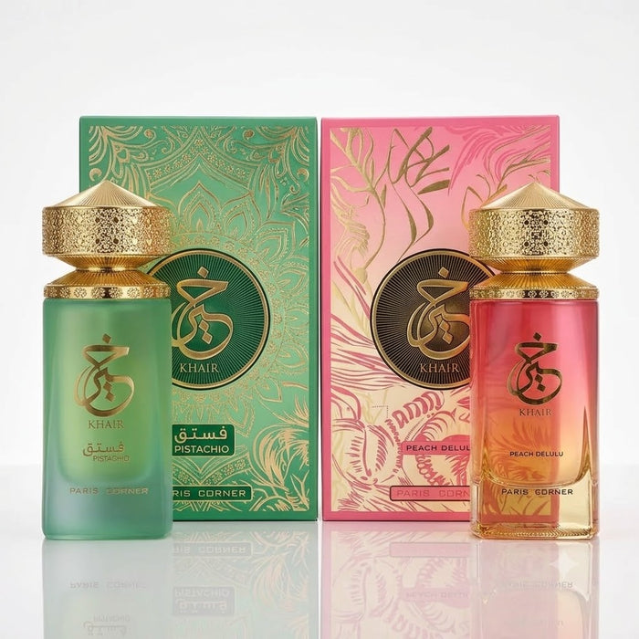 Paris Corner Khair Pistachio 100 ml EDP Unisex + Khair Peach Delulu 100 ml EDP Unisex Bundle Offer