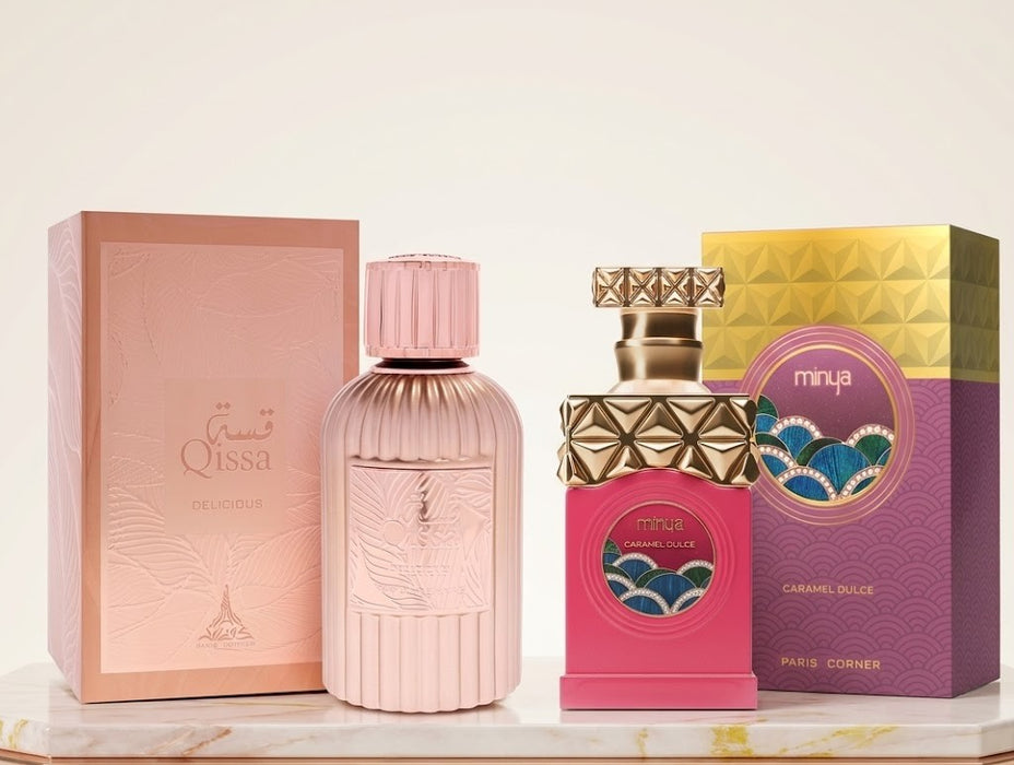 Paris Corner Qissa Delicious 100 ml EDP Women + Minya Caramel Dulce 100 ml EDP Women Bundle Offer