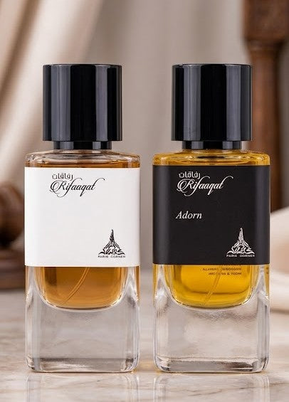 Paris Corner Rifaaqat 85 ml EDP Unisex + Rifaaqat Adorn 85 ml EDP Unisex Bundle Offer