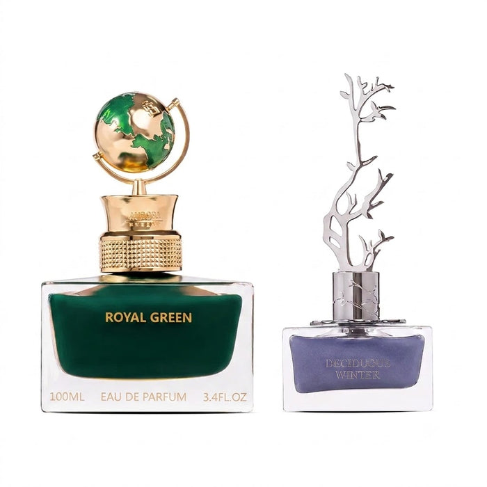 Aurora Globe Collection Royal Green 100 ml EDP Unisex + Deciduous Winter 100 ml EDP Women Bundle Offer
