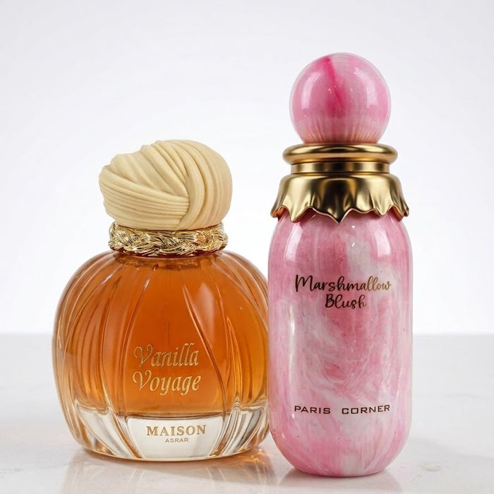 Maison Asrar Vanilla Voyage 100 ml EDP Unisex + Paris Corner Marshmallow Blush 100 ml EDP Unisex Bundle Offer