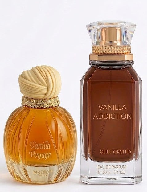 Maison Asrar Vanilla Voyage 100 ml EDP Unisex + Gulf Orchid Vanilla Addiction 100 ml EDP Unisex Bundle Offer